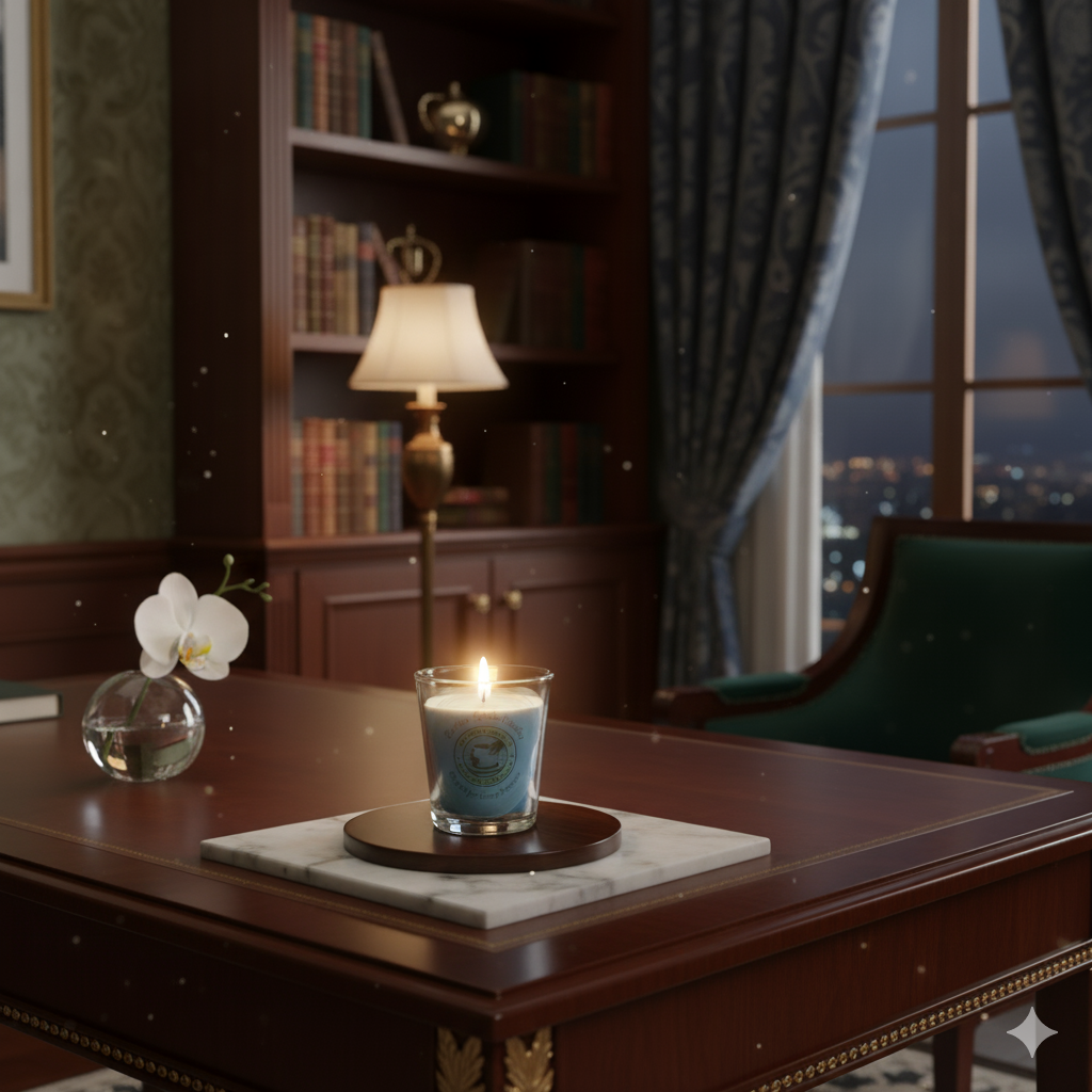 Executive Elegance Scented Candle(Blue color)