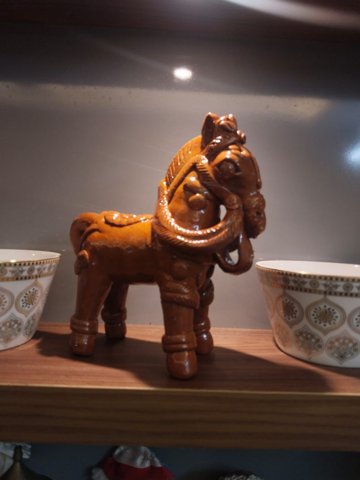 Terracotta Style Horse Figurine