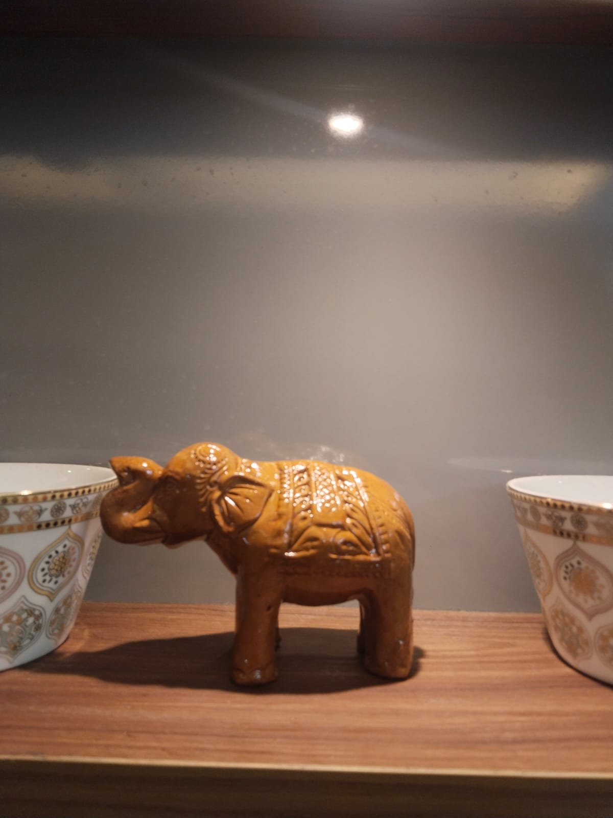 Glossy Brown Decorative Elephant