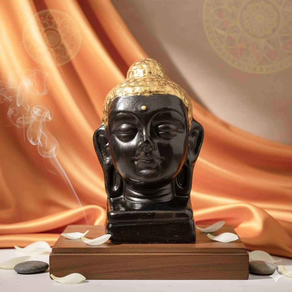 Sowpeace Premium Terracotta Meditating Buddha Head Tabletop