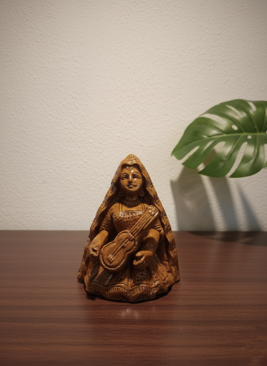 Handmade Kerala Terracotta Meera Bai Showpiece