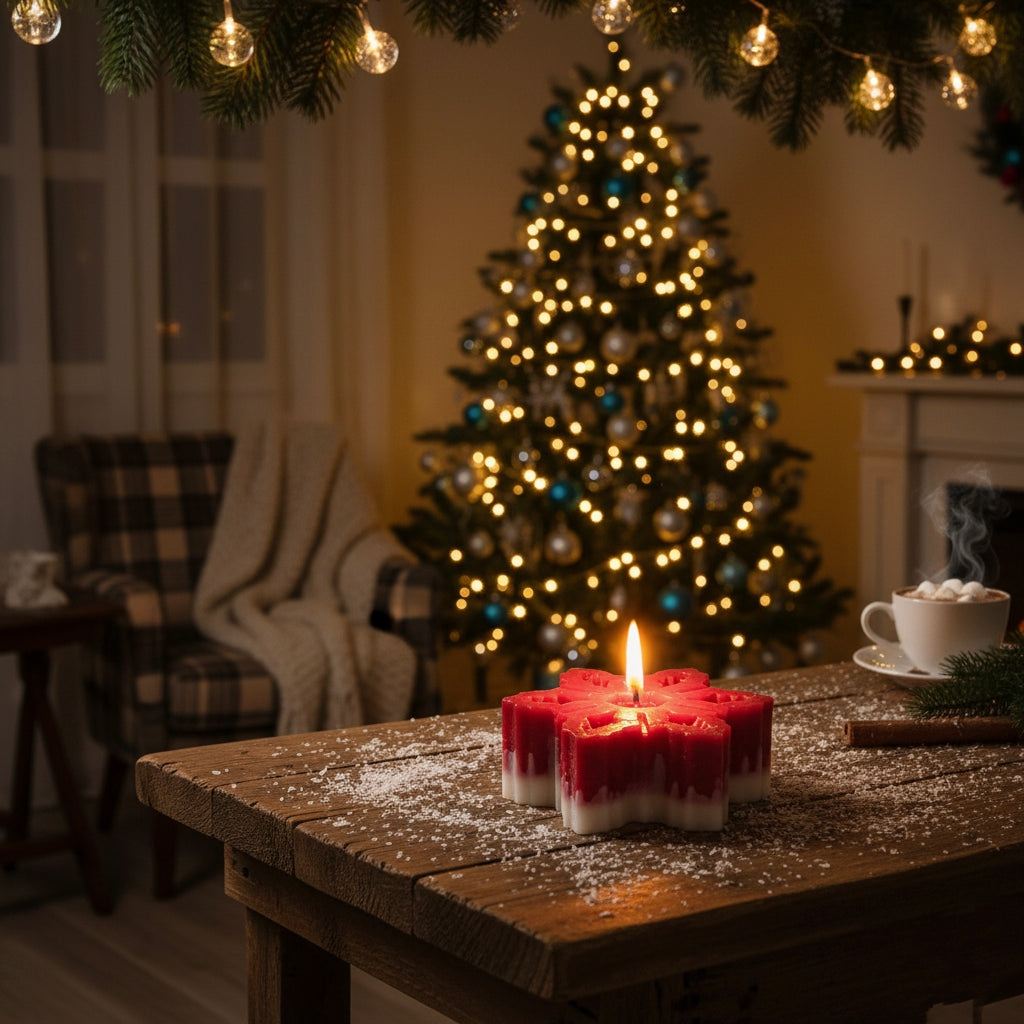 Winter's Grace Scented Snowflake Candle pack of 2