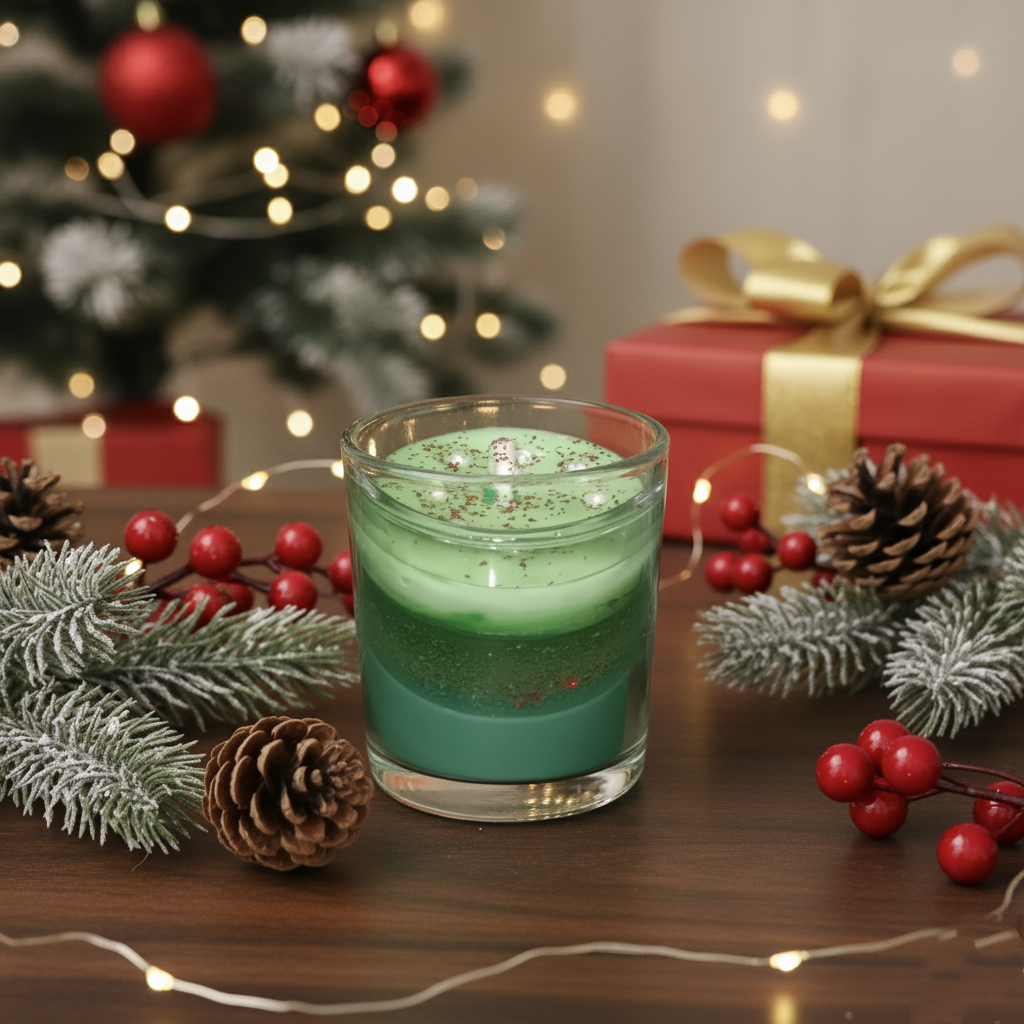 Pine Forest Scented Green Layer Candle