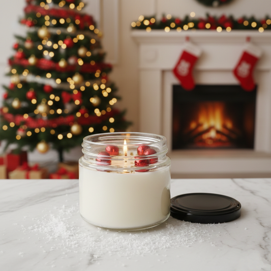Holiday Berry Mason Jar Candle (or) Fireside Cheer Soy Blend Jar Candle
