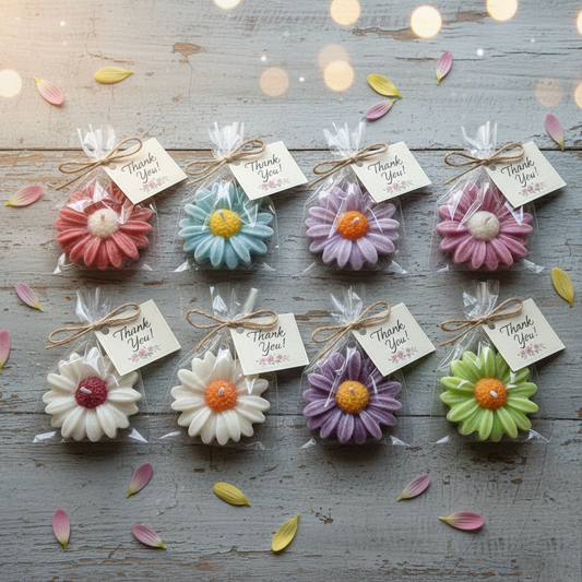 Artisanal Daisy Flower Scented Candles (Return Gift / Party Favor)