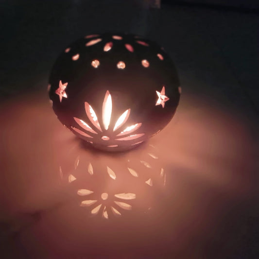 Terracotta Floral Glow Pot