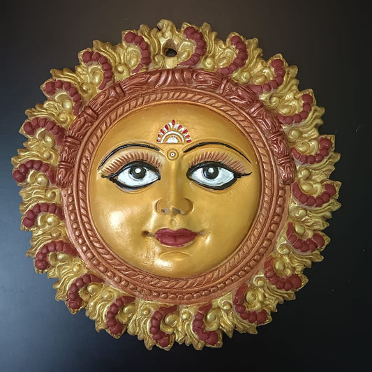 Wall hanging Sun -handmade with terracotta