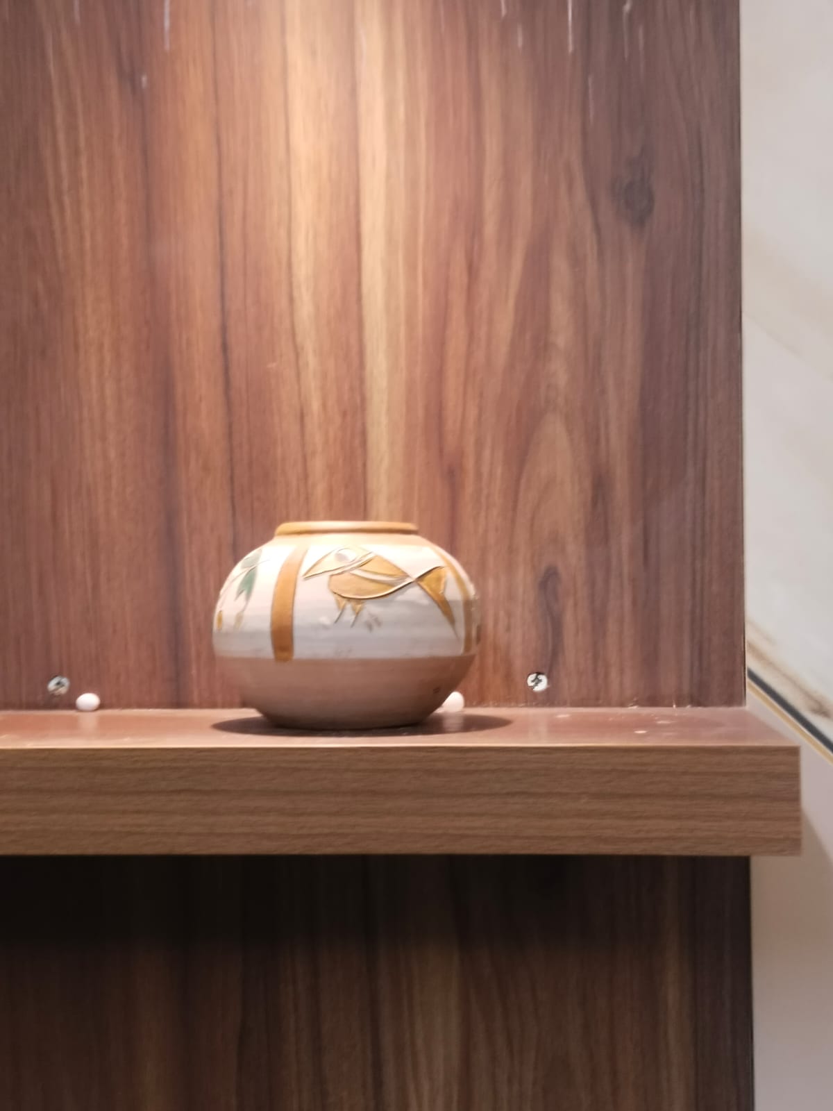 Hand-Painted Terracotta Shelf Pot