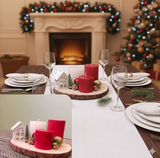 Kerala Rustic Winter Village Candle Set