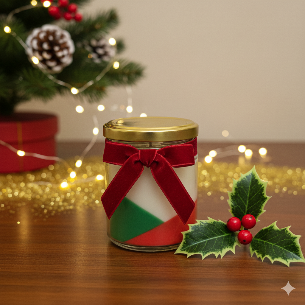 'Festive Cheer' Layered Scented Candle in a Jar